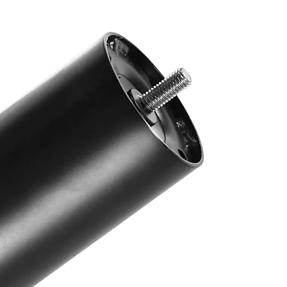 Juanio Lot de 4 pieds de lit à visser pour sommier tapissier couleur noir - Hauteur 40 cm x diamètre 5 cm, pas de vis de 10 mm* Pied De Lit