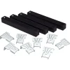Lot de 4 pieds pour sommier en Métal sans roues couleur Noir - Hauteur 30 cm x 3 cm>Juanio Outlet