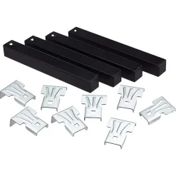 Lot de 4 pieds pour sommier en Métal sans roues couleur Noir - Hauteur 30 cm x 3 cm>Juanio Outlet