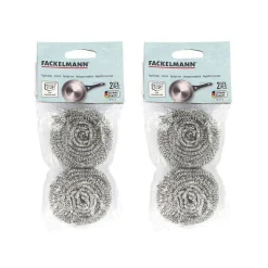 Lot de 4 éponges inox à récurer Fackelmann Tecno> New