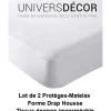 Lot de 2 Protèges matelas imperméable, absorbant et anti-acariens 90 x 190 cm>Univers Décor Outlet