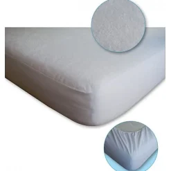 Lot de 2 Protèges matelas imperméable, absorbant et anti-acariens 90 x 190 cm><noscript><img width=