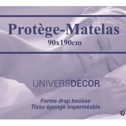 Lot de 2 Protèges matelas imperméable, absorbant et anti-acariens 90 x 190 cm><noscript><img width=