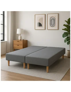 By Sommiflex. Lot de 2 Sommiers Tapissiers Gris 70x200 Ensemble 140x200 Fabrication Français* Sommier