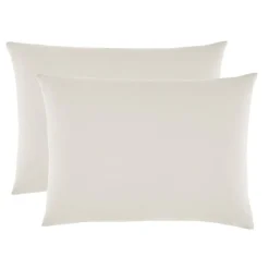 Sleep Retreat Lot de 2 taies d'oreiller "Drift" pur coton teint lavé 57 fils/cm² toutes dimensions - Ecru - Taies d'oreiller 50 x 70 cm x 2* Taie D'Oreiller