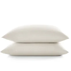 Sleep Retreat Lot de 2 taies d'oreiller "Drift" pur coton teint lavé 57 fils/cm² toutes dimensions - Ecru - Taies d'oreiller 50 x 70 cm x 2* Taie D'Oreiller