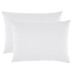 Lot de 2 taies d'oreiller "Drift" pur coton teint lavé 57 fils/cm² toutes dimensions - Blanc - Taies d'oreiller 50 x 70 cm x 2>Sleep Retreat New