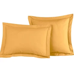 Lot de 2 taies d'oreiller en percale de coton Caramel 65x65 cm SOFT PERCALE>Sensei Maison Clearance