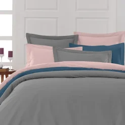 Sensei Maison Lot de 2 taies d'oreiller en percale de coton Galet 65x65 cm SOFT PERCALE* Taie D'Oreiller