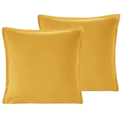 Sensei Maison Lot de 2 taies d'oreiller en gaze de coton Caramel 65x65 cm LOFT* Taie D'Oreiller