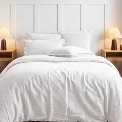 Sensei Maison Lot de 2 taies d'oreiller en gaze de coton Blanc 50x70 cm LOFT* Taie D'Oreiller