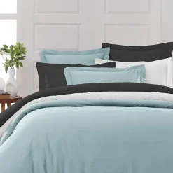 Sensei Maison Lot de 2 taies d'oreiller en percale de coton Bleu Arctic 65x65 cm SOFT PERCALE* Taie D'Oreiller
