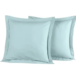 Sensei Maison Lot de 2 taies d'oreiller en percale de coton Bleu Arctic 65x65 cm SOFT PERCALE* Taie D'Oreiller
