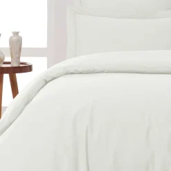 Sensei Maison Lot de 2 taies d'oreiller en percale de coton Ecru 65x65 cm SOFT PERCALE* Taie D'Oreiller