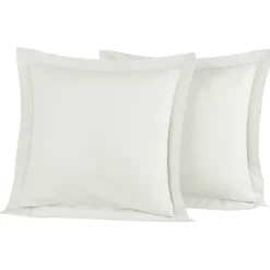 Sensei Maison Lot de 2 taies d'oreiller en percale de coton Ecru 65x65 cm SOFT PERCALE* Taie D'Oreiller