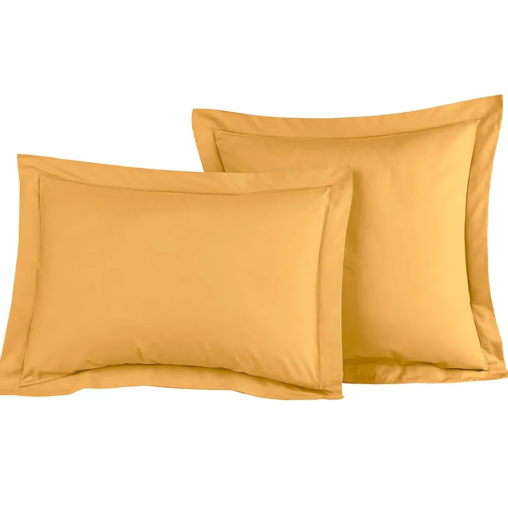 Sensei Maison Lot de 2 taies d'oreiller en percale de coton Caramel 50x70 cm SOFT PERCALE* Taie D'Oreiller