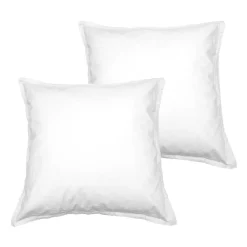 Sensei Maison Lot de 2 taies d'oreiller en coton Blanc 65x65 cm STUDIO* Taie D'Oreiller