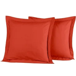 Lot de 2 taies d'oreiller en percale de coton Terracota 65x65 cm SOFT PERCALE>Sensei Maison New