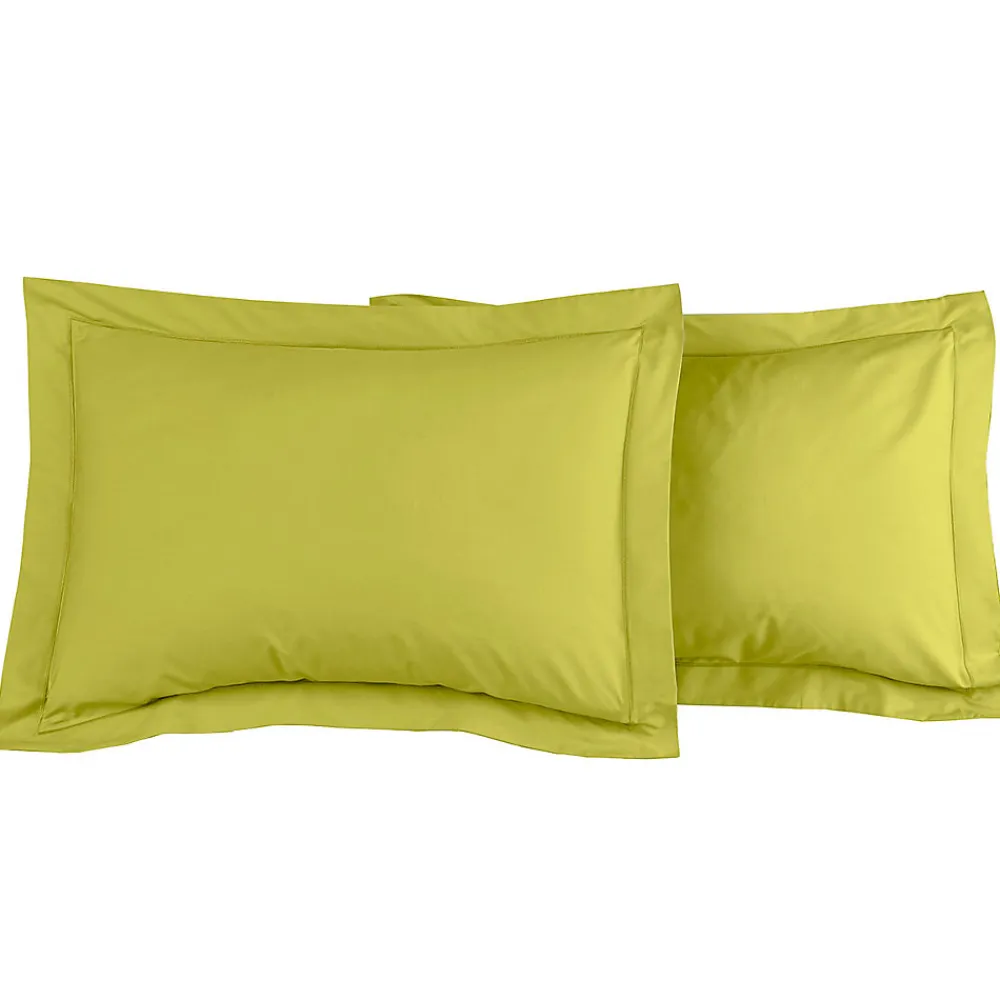Lot de 2 taies d'oreiller en percale de coton Citronelle 50x70 cm SOFT PERCALE>Sensei Maison Discount