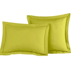 Lot de 2 taies d'oreiller en percale de coton Citronelle 50x70 cm SOFT PERCALE>Sensei Maison Discount