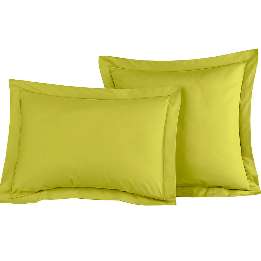 Lot de 2 taies d'oreiller en percale de coton Citronelle 50x70 cm SOFT PERCALE>Sensei Maison Discount