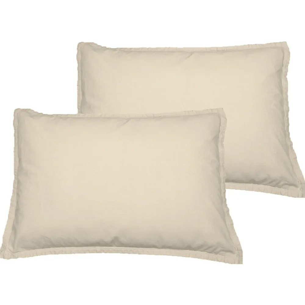 Lot de 2 taies d'oreiller en coton Ficelle 50x70 cm STUDIO>Sensei Maison New