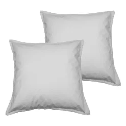 Sensei Maison Lot de 2 taies d'oreiller en coton Gris Perle 65x65 cm STUDIO* Taie D'Oreiller
