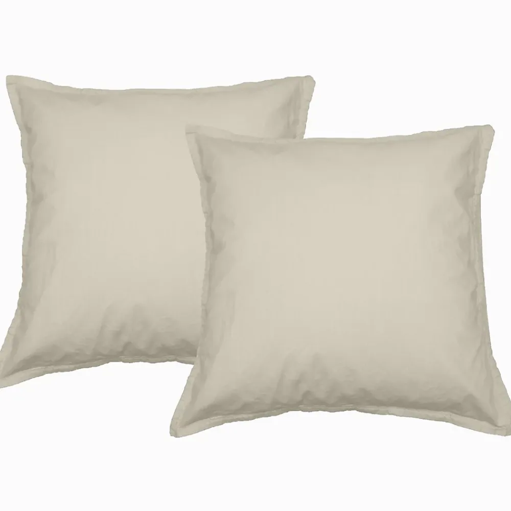 Sensei Maison Lot de 2 taies d'oreiller en flanelle de coton Ficelle 65x65 cm KLAPPEN* Taie D'Oreiller
