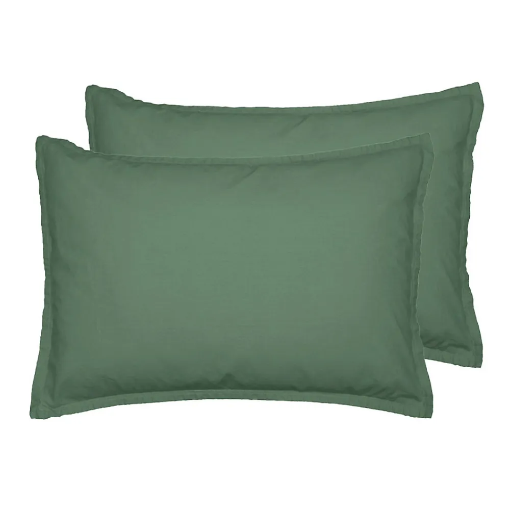 Lot de 2 taies d'oreiller en coton Lichen 50x70 cm STUDIO>Sensei Maison Sale