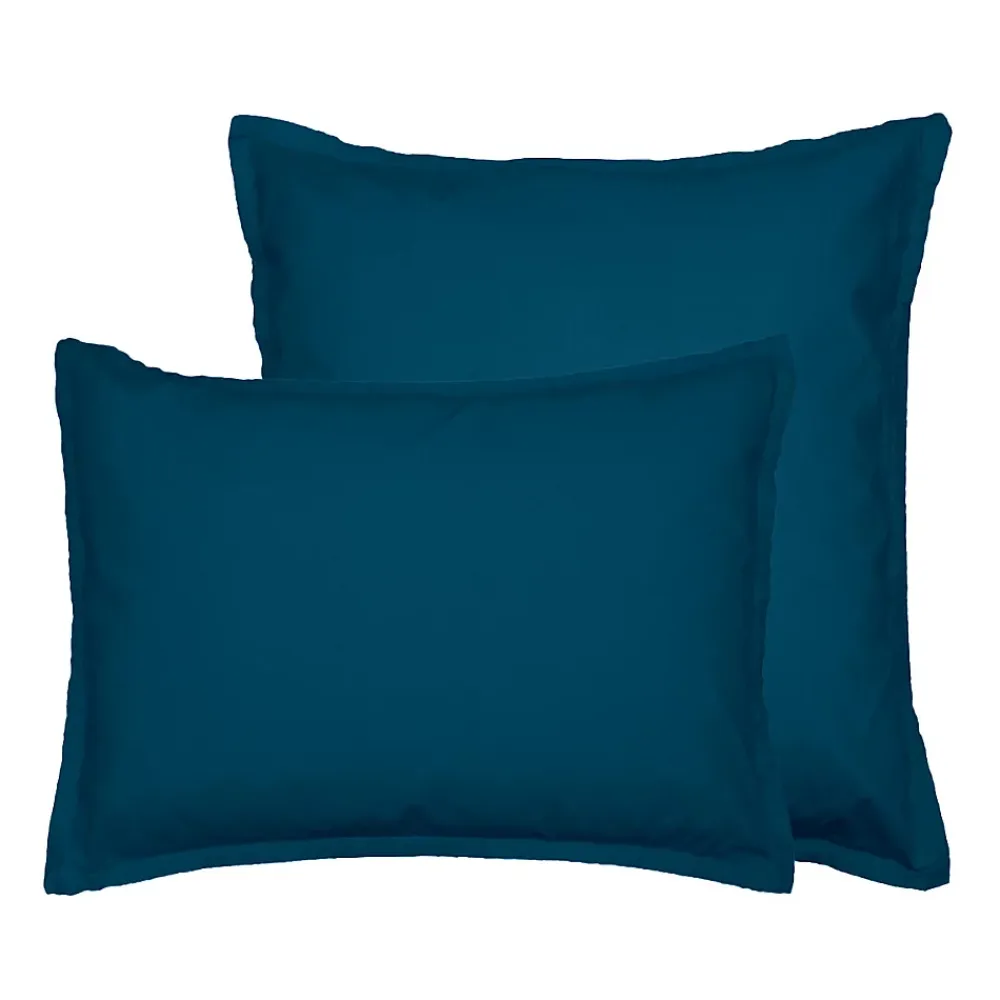 Sensei Maison Lot de 2 taies d'oreiller en flanelle de coton Indigo 65x65 cm KLAPPEN* Taie D'Oreiller