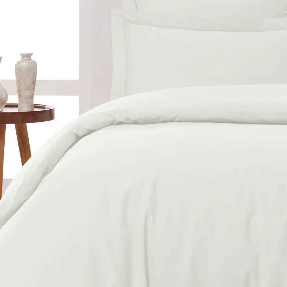 Sensei Maison Lot de 2 taies d'oreiller en percale de coton Ecru 50x70 cm SOFT PERCALE* Taie D'Oreiller
