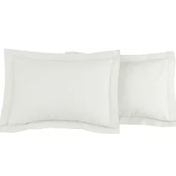 Sensei Maison Lot de 2 taies d'oreiller en percale de coton Ecru 50x70 cm SOFT PERCALE* Taie D'Oreiller