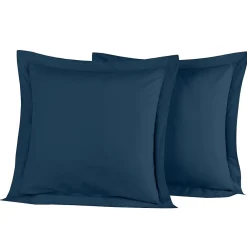 Sensei Maison Lot de 2 taies d'oreiller en percale de coton Indigo 65x65 cm SOFT PERCALE* Taie D'Oreiller