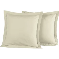 Sensei Maison Lot de 2 taies d'oreiller en percale de coton Ficelle 65x65 cm SOFT PERCALE* Taie D'Oreiller