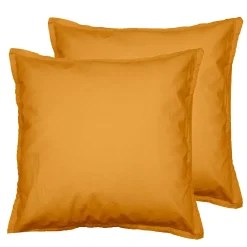Sensei Maison Lot de 2 taies d'oreiller en flanelle de coton Caramel 65x65 cm KLAPPEN* Taie D'Oreiller
