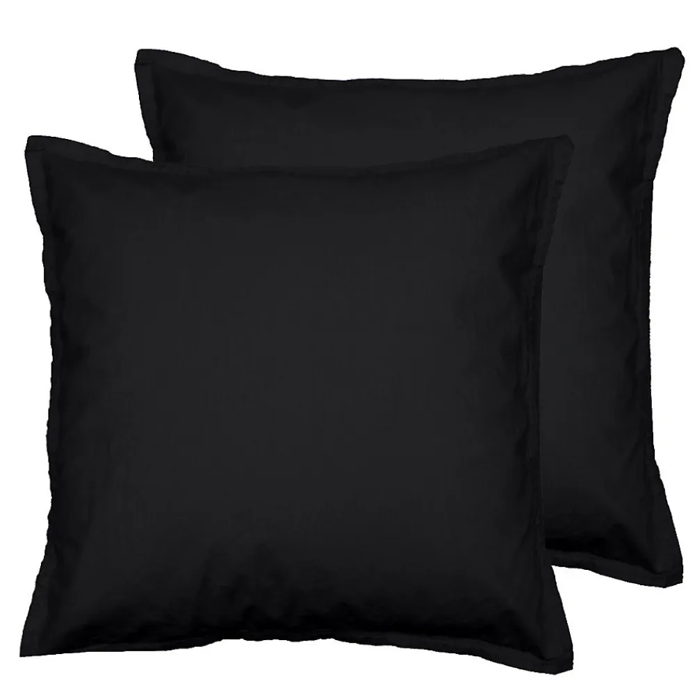Lot de 2 taies d'oreiller en flanelle de coton Anthracite 65x65 cm KLAPPEN>Sensei Maison