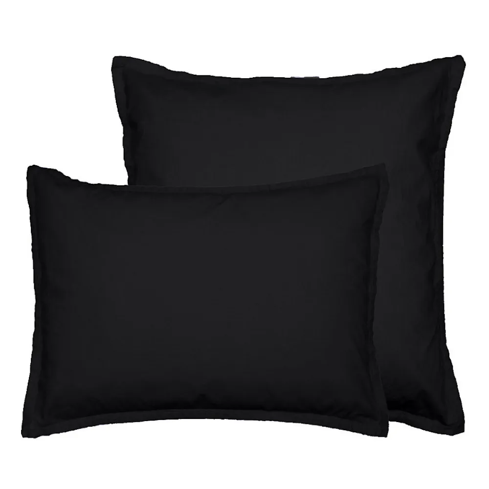 Lot de 2 taies d'oreiller en flanelle de coton Anthracite 65x65 cm KLAPPEN>Sensei Maison