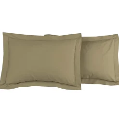 Sensei Maison Lot de 2 taies d'oreiller en percale de coton Taupe 50x70 cm SOFT PERCALE* Taie D'Oreiller