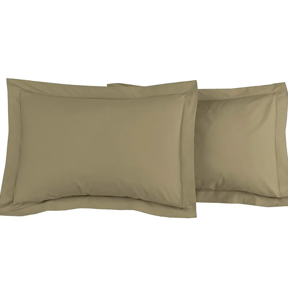Sensei Maison Lot de 2 taies d'oreiller en percale de coton Taupe 50x70 cm SOFT PERCALE* Taie D'Oreiller