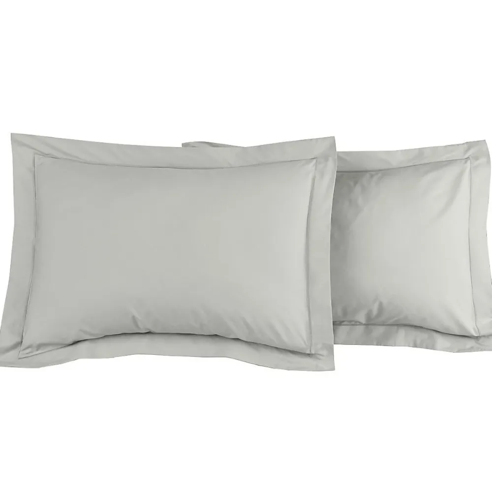 Sensei Maison Lot de 2 taies d'oreiller en percale de coton Gris Perle 50x70 cm SOFT PERCALE* Taie D'Oreiller