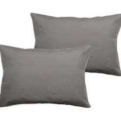 Lot de 2 taies d'oreiller percale pur coton peigné longues fibres 80 fils/cm² - Cendre - Lot de 2 taies d'oreiller 50>Vent Du Sud Hot