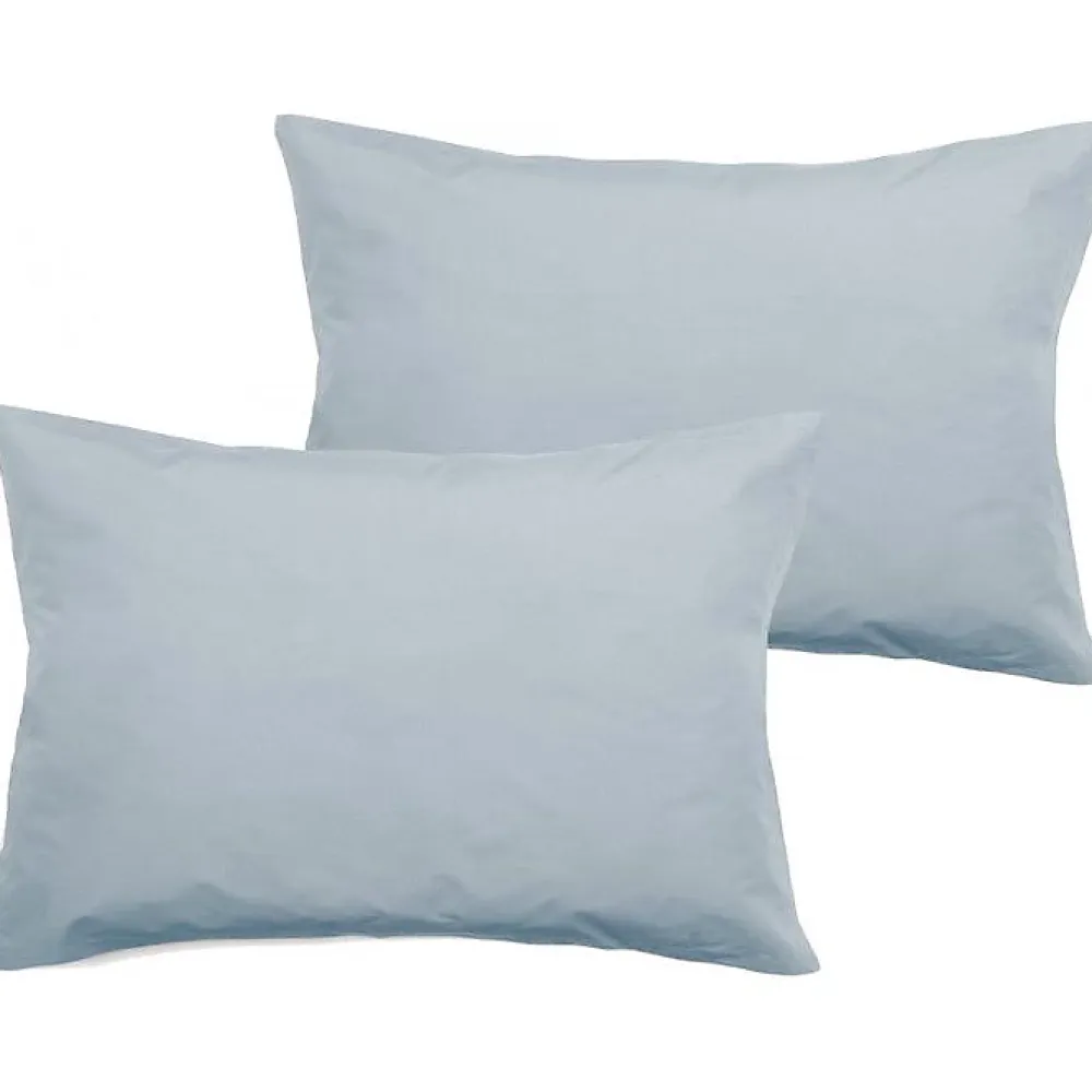 Vent Du Sud Lot de 2 taies d'oreiller percale pur coton peigné longues fibres 80 fils/cm² - Glacier - Lot de 2 taies d'oreiller 50* Taie D'Oreiller