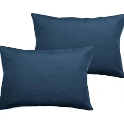 Lot de 2 taies d'oreiller percale pur coton peigné longues fibres 80 fils/cm² - Marine - Lot de 2 taies d'oreiller 50>Vent Du Sud Clearance