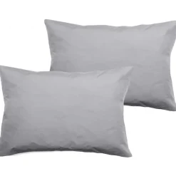 Lot de 2 taies d'oreiller percale pur coton peigné longues fibres 80 fils/cm² - Perle - Lot de 2 taies d'oreiller 50 x>Vent Du Sud