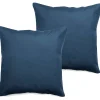 Vent Du Sud Lot de 2 taies d'oreiller percale pur coton peigné longues fibres 80 fils/cm² - Marine - Lot de 2 taies d'oreiller 65* Taie D'Oreiller