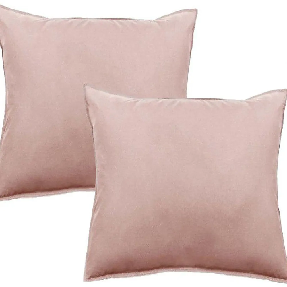 Lot de 2 taies d'oreiller Palace pur coton teint lavé 63 fils/cm² - Palace Rose - Lot de 2 taies d'oreiller 65 x 65 cm>Vent Du Sud