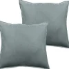 Lot de 2 taies d'oreiller Palace pur coton teint lavé 63 fils/cm² - Palace Lichen - Lot de 2 taies d'oreiller 65 x 65>Vent Du Sud Outlet