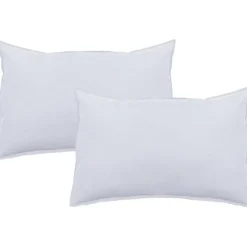 Vent Du Sud Lot de 2 taies d'oreiller Palace pur coton teint lavé 63 fils/cm² - Palace Neige - Lot de 2 taies d'oreiller 50 x 70 c* Taie D'Oreiller