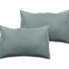 Vent Du Sud Lot de 2 taies d'oreiller Palace pur coton teint lavé 63 fils/cm² - Palace Lichen - Lot de 2 taies d'oreiller 50 x 70* Taie D'Oreiller