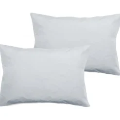 Vent Du Sud Lot de 2 taies d'oreiller percale pur coton peigné longues fibres 80 fils/cm² - Neige - Lot de 2 taies d'oreiller 50 x* Taie D'Oreiller